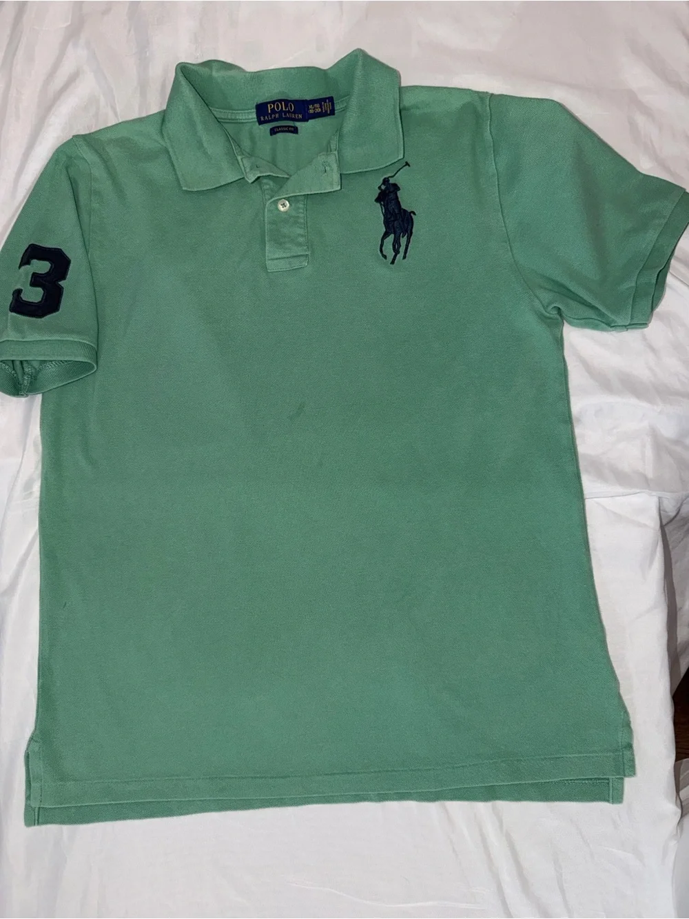 Ralph Lauren Mint Green Polo with Navy Pony Embroidery